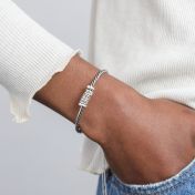 Familienarmband mit Gravur [Keltischer Stil - Geschwärztes Silber]