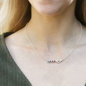 Collar de Piedras de Nacimiento Lazos de Corazón [Plata de ley]