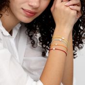 Ties of Heart Crystal Bracelet - Green Cord [Sterling Silver]