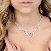 Herzensbindungen Milanaise Kette mit Namen [Sterlingsilber]
