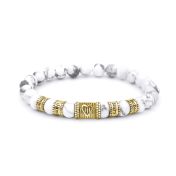Ties Of The Heart Howlite Bracelet [18K Gold Plated]