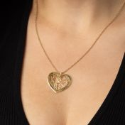 Herzensbindungen Halskette mit Karte und Gravur [750er Gold Vermeil]