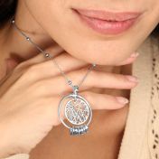 Collier Talisa Carte avec Prénoms [Argent 925]