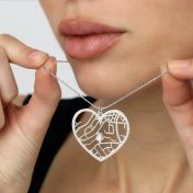 Collier Carte Liens du Cœur - Argent