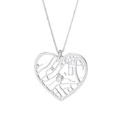 Collier Carte Liens du Cœur - Argent