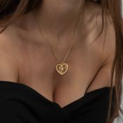 Collier Liens du Cœur Carte Délicate - Plaqué Or 18ct