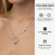 Collier Carte Liens du Cœur avec Nano Bible [Argent 925]