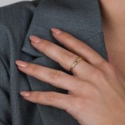 Herzensbindungen Ring mit Gravur - 2 Namen [750er Gold Vermeil]