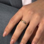 Herzensbindungen Ring mit Gravur - 2 Namen [750er Gold Vermeil]