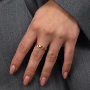 Herzensbindungen Ring mit Gravur - 2 Namen [750er Gold Vermeil]