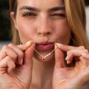 Beloved Birthstone Heart Necklace with Diamonds [18K Gold Vermeil]