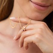 Beloved Birthstone Heart Necklace with Diamonds [18K Gold Vermeil]