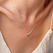 Innig Geliebt – Halskette mit Herz-Geburtsstein und Diamanten [Silber]