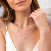 Innig Geliebt – Halskette mit Herz-Geburtsstein und Diamanten [Silber]
