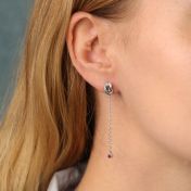 Boucles d'Oreilles Liens de l'Amour avec Pierres de Naissance [Argent 925]