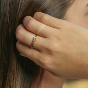 Banden van het Hart Geboortesteen Ring [Goud Verguld]