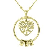 Herzenscharme Namenskette [750er Gold Vermeil]