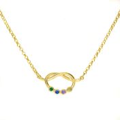 Collier Liens Porte-Bonheur avec Pierres de Naissance [Plaqué Or 18ct]