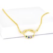 Collier Liens Porte-Bonheur avec Pierres de Naissance [Plaqué Or 18ct]