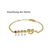Herzensbindungen Geburtsstein-Armband [750er vergoldet]