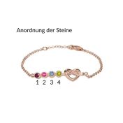 Herzensbindungen Geburtsstein-Armband [750er rosévergoldet]