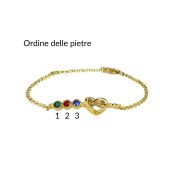 Bracciale Nodi del Cuore con Pietra di Nascita [Oro Vermeil 18kt]