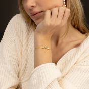 Herzensbindungen Geburtsstein Armband mit einem Diamanten [750er vergoldet]