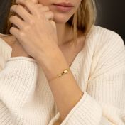Herzensbindungen Geburtsstein Armband mit einem Diamanten [750er vergoldet]