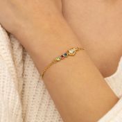 Herzensbindungen Geburtsstein Armband mit einem Diamanten [750er vergoldet]