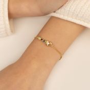 Herzensbindungen Geburtsstein Armband mit einem Diamanten [750er vergoldet]