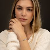 Bracelet Liens du Cœur avec Pierre de Naissance et Diamant – Argent 925