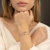 Bracelet Liens du Cœur avec Pierre de Naissance et Diamant – Argent 925