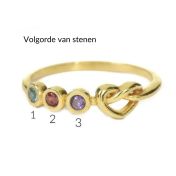 Banden van het Hart Geboortesteen Ring [Goud Verguld]