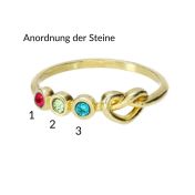 Herzensbindungen Geburtsstein-Ring [750er Gold Vermeil]