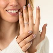 Ties of Heart Diamond Ring with Birthstones [14 Karat White Gold]