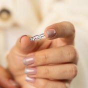 Ties of Heart Diamond Ring with Birthstones [14 Karat White Gold]