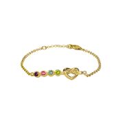 Bracciale Nodi del Cuore con Pietra di Nascita [Oro Vermeil 18kt]