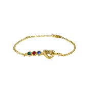 Bracciale Nodi del Cuore con Pietra di Nascita [Oro Vermeil 18kt]