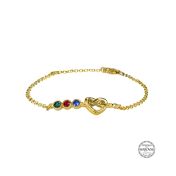 Bracelet Liens du Сœur avec Pierres de Naissance [Plaqué Or 18ct]
