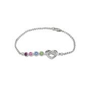 Tobillera de Piedra de Nacimiento Lazos del Corazón [Plata de Ley]