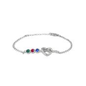 Tobillera de Piedra de Nacimiento Lazos del Corazón [Plata de Ley]