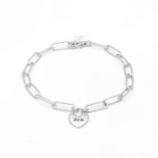 Ties of the Heart Initials Paperclip Bracelet [Sterling Silver]