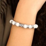 Ties Of The Heart Diamond Name Bracelet - Howlite [Sterling Silver]