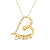 Herzensbindungen Diamant-Kette mit Gravur [750er Gold Vermeil]