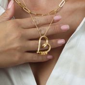 Banden van het Hart Naam Ketting [18K Goud Verguld]