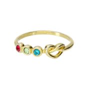 Bague Liens du Cœur avec Pierres de Naissance [Vermeil 18ct]