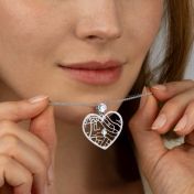 Ties of Heart Map Necklace With 1 Ct Diamond [Silver]