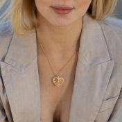 Collier Liens du Cœur Carte Délicate - Plaqué Or 18ct