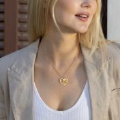 Collier Liens du Cœur Carte Délicate - Plaqué Or 18ct