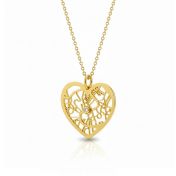 Collier Liens du Cœur Carte Délicate - Plaqué Or 18ct